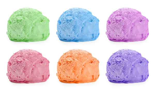 흰색에 분리되어 아이스크림 조각들 — 스톡 사진