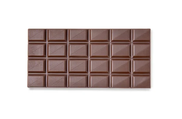 Heerlijke Pure Chocoladereep Geïsoleerd Wit Bovenaanzicht — Stockfoto