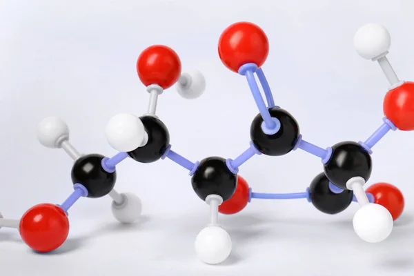 Molécula Vitamina Fundo Branco Close Modelo Químico — Fotografia de Stock