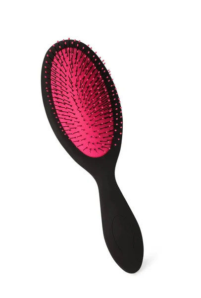 Beyaz Üzerine Izole Edilmiş Yeni Bir Plastik Saç Fırçası — Stok fotoğraf