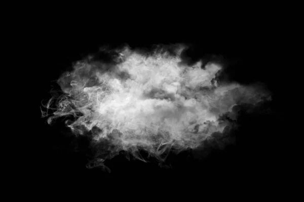 Siyah Arkaplanda Beyaz Duman Bulutu — Stok fotoğraf