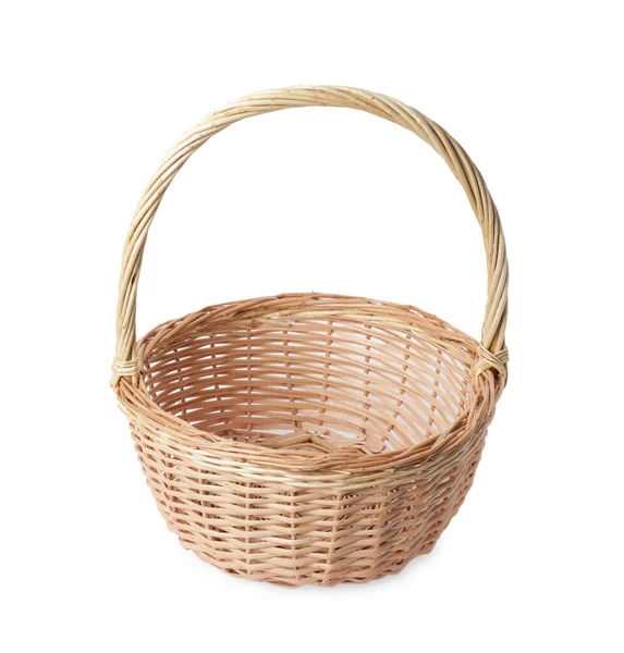 New Easter Wicker Basket Isolated White — Photo