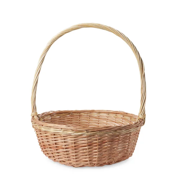New Easter Wicker Basket Isolated White — ストック写真
