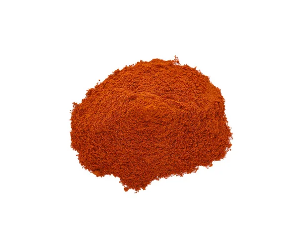 Heap Aromatic Paprika Powder Isolated White Top View — Stock Photo, Image