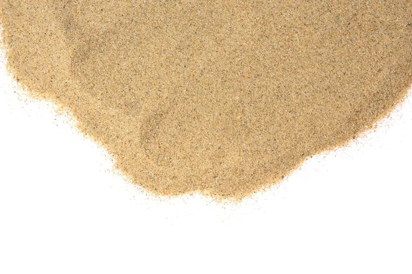 Сухой Песчаный Пляж Изолирован Белом Вид Сверху — стоковое фото