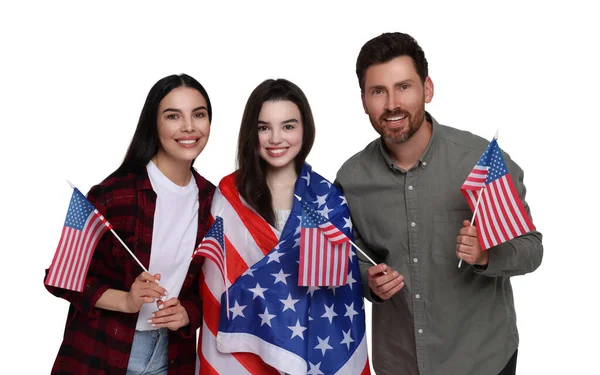4Th July Independence Day America Happy Family National Flags United — Stock Photo, Image