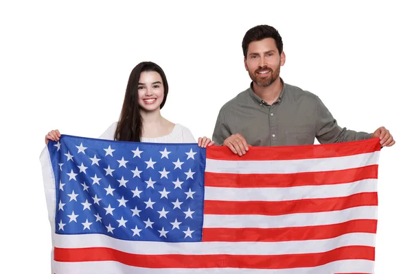 4Th July Independence Day America Happy Father His Daughter National — Stock Photo, Image