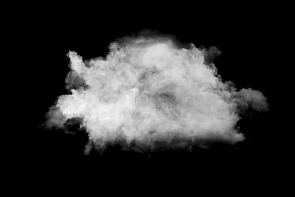 Nuage Fumée Blanche Sur Fond Noir — Photo