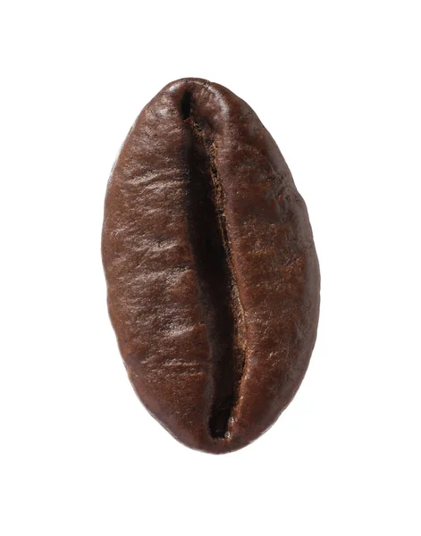 白に隔離された芳香族コーヒー豆一つ — ストック写真