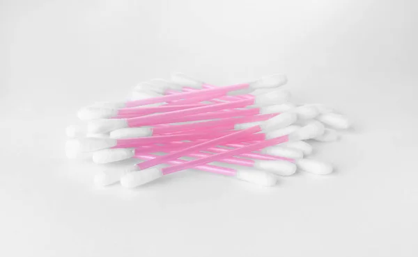 Clean Cotton Buds Isolated White Hygienic Product — Stock Photo, Image