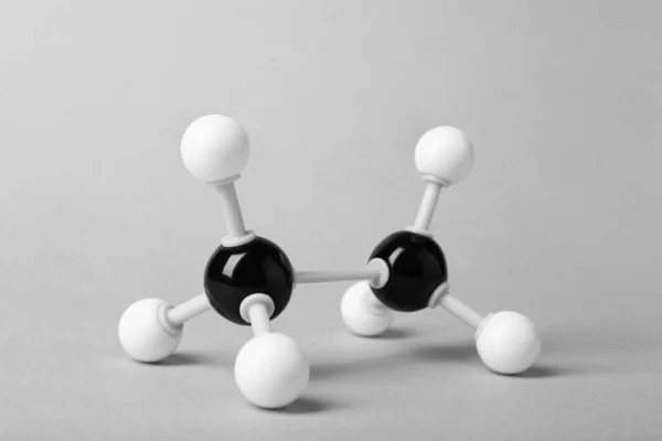 Molécula Álcool Sobre Fundo Cinzento Claro Modelo Químico — Fotografia de Stock
