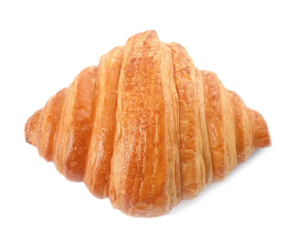 Delizioso Croissant Isolato Bianco Vista Dall Alto Pasticceria Fresca — Foto Stock