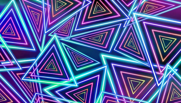 Renkli Arka Planda Neon Geometrik Desen Pankart Tasarımı — Stok fotoğraf
