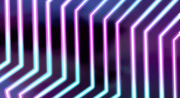 Koyu Arkaplanda Neon Geometrik Desen Pankart Tasarımı — Stok fotoğraf