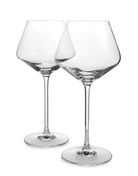 Κομψό Καθαρό Άδειο Ποτήρια Κρασιού Που Απομονώνονται Λευκό — Φωτογραφία Αρχείου