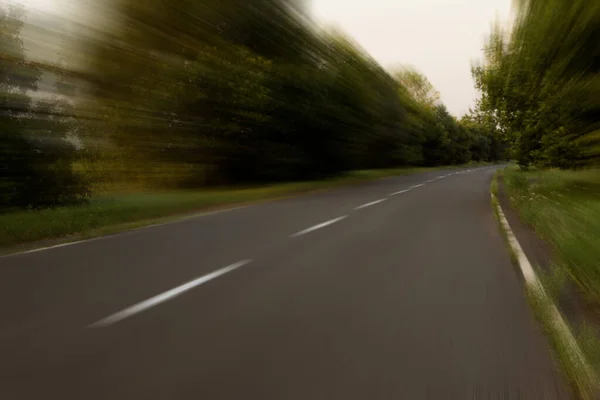 Asfaltová Silnice Bez Dopravy Efekt Rozmazání Pohybu — Stock fotografie