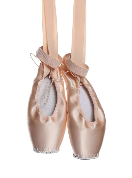 Balettskor Eleganta Punkter Isolerade Vitt — Stockfoto