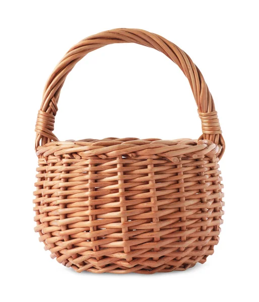 New Easter Wicker Basket Isolated White — 图库照片