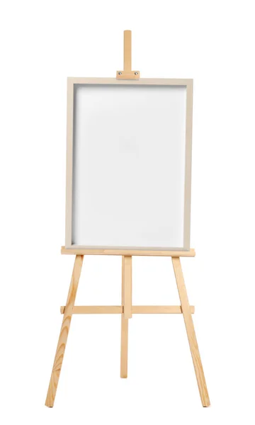 Premium Vector  Wooden easel stand with blank canvas on white background