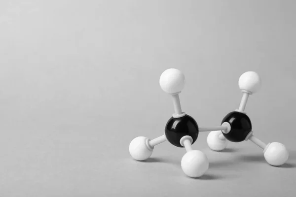 Молекула Алкоголю Світло Сірому Фоні Простір Тексту Хімічна Модель — стокове фото