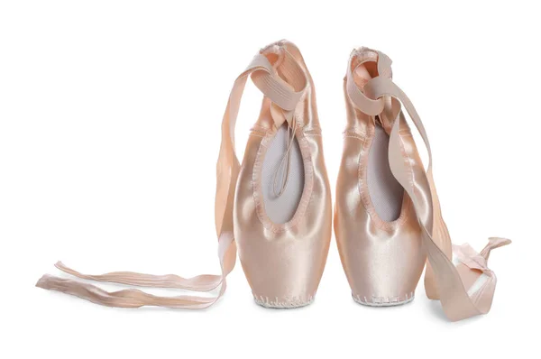 Ballet Shoes Elegant Pointes Isolated White Stock Photo