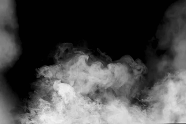 Хмара Білого Диму Чорному Тлі — стокове фото