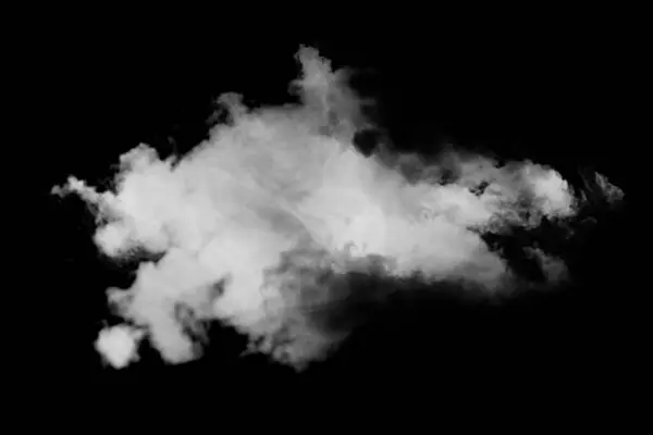 乌黑背景上的白烟云 — 图库照片