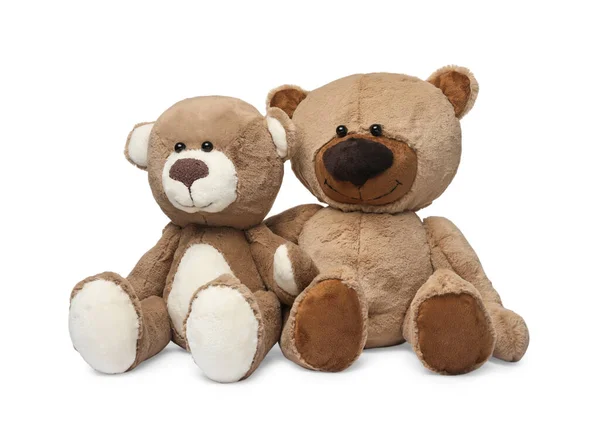 Cute Teddy Bears Isolated White Child Toy — Stock Photo, Image