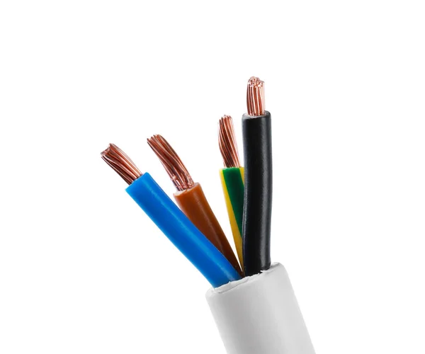 One New Electrical Wire Isolated White — Φωτογραφία Αρχείου