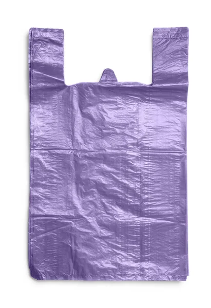 Montón Bolsas Plástico Púrpura Aislado Blanco Vista Superior — Foto de Stock