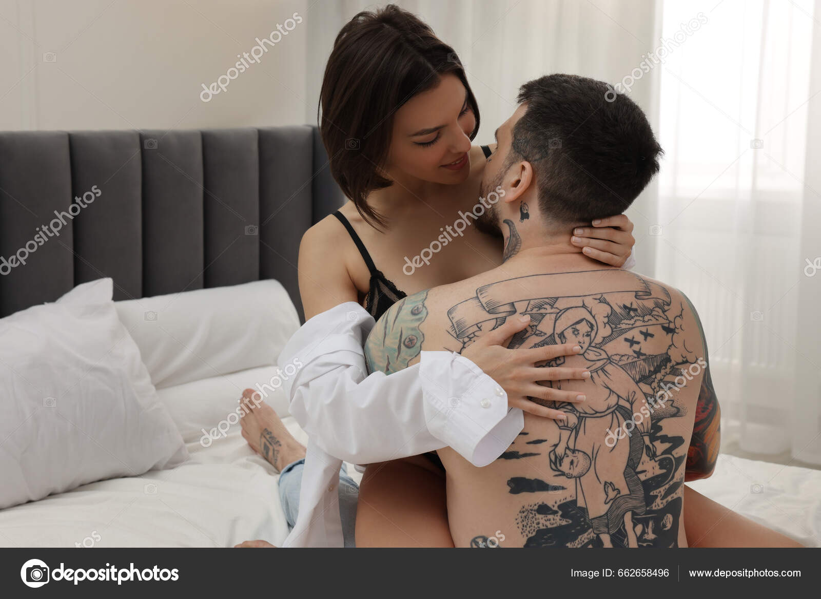 Passionate Couple Having Sex Bed Home Stock Photo by ©NewAfrica 662658496 image