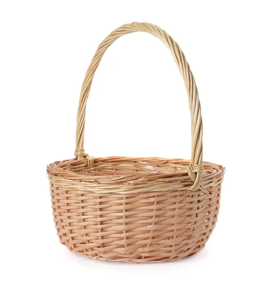 New Easter Wicker Basket Isolated White — Stok Foto