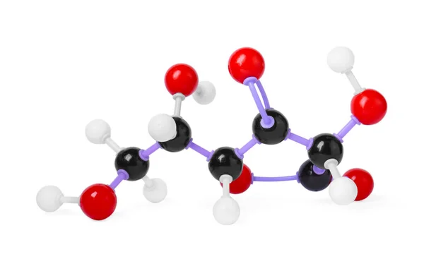 Молекула Витамина Выделена Белом Химическая Модель — стоковое фото