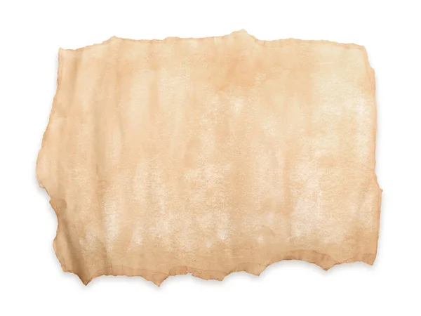 Folha Branco Papel Manteiga Velho Sobre Fundo Branco Vista Superior — Fotografia de Stock