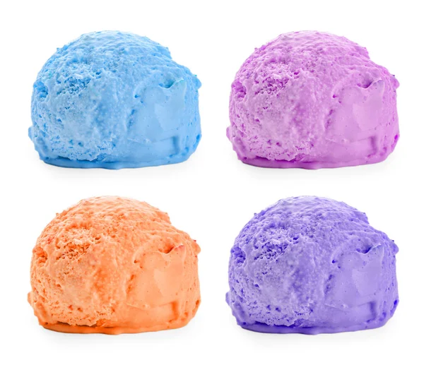 흰색에 분리되어 아이스크림 조각들 — 스톡 사진