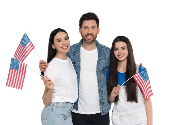 4Th July Independence Day America Happy Family National Flags United — Stock Photo, Image