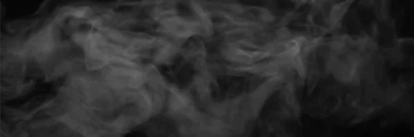Fumée Blanche Sur Fond Noir Conception Bannière — Photo