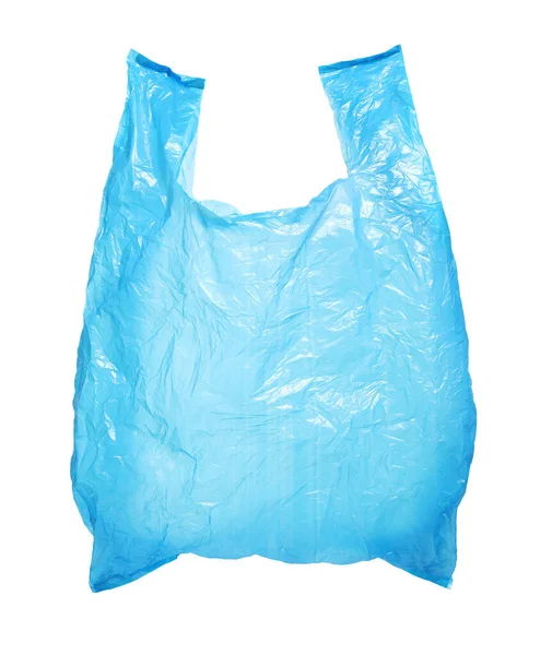 Una Bolsa Plástico Azul Claro Aislada Blanco —  Fotos de Stock