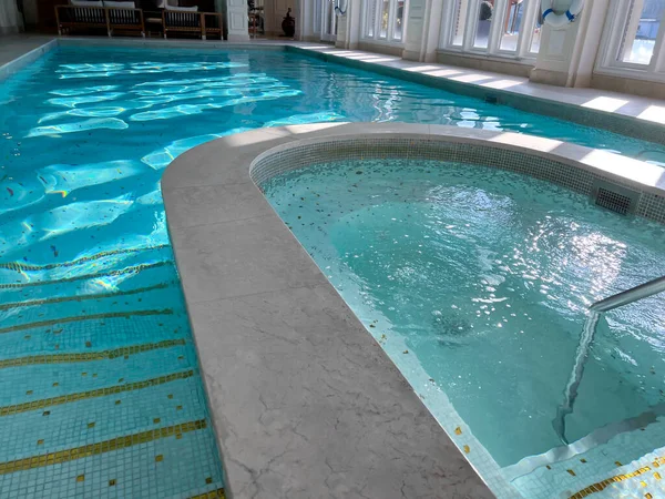 Stock image View of luxury swimming pool with clear water indoors