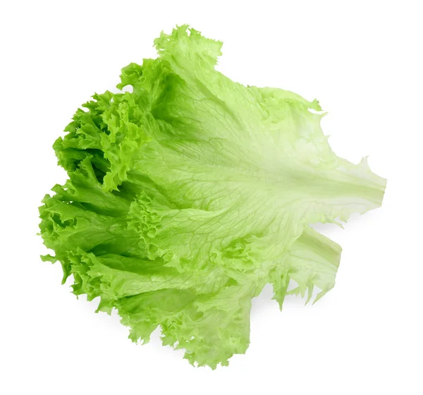 Fresh Green Lettuce Leaves Isolated White Top View — Stock Photo, Image