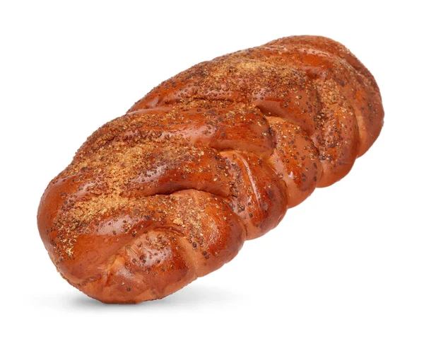 Lekker Gevlochten Brood Geïsoleerd Wit Verse Patisserie — Stockfoto