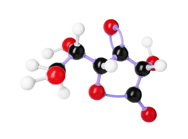 Vitamin Molekulája Fehéren Izolálva Kémiai Modell — Stock Fotó