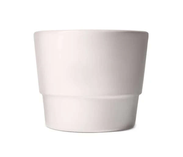 Vazio Vaso Flores Cerâmica Isolado Branco — Fotografia de Stock