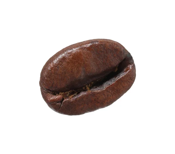Eine Aromatische Kaffeebohne Isoliert Auf Weiß — Stockfoto