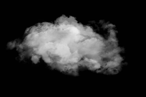 Cloud of white smoke on black background