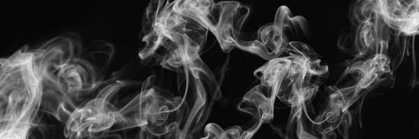 Fehér Füst Fekete Háttérrel Bannertervezés — Stock Fotó
