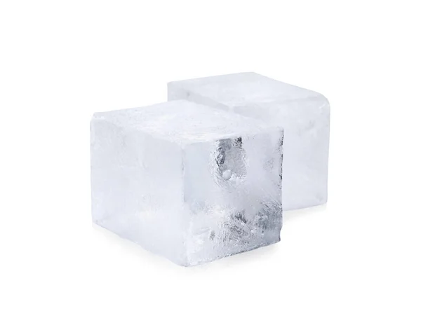 Cubos Hielo Cristalinos Aislados Blanco — Foto de Stock