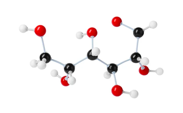 Fényszürke Hátterű Glükóz Molekula Kémiai Modell — Stock Fotó