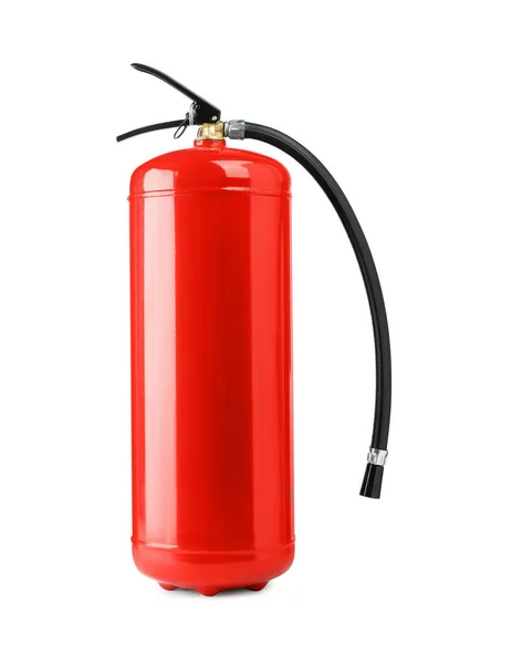 Beyaz Arka Planda Bir Kırmızı Yangın Söndürücü — Stok fotoğraf