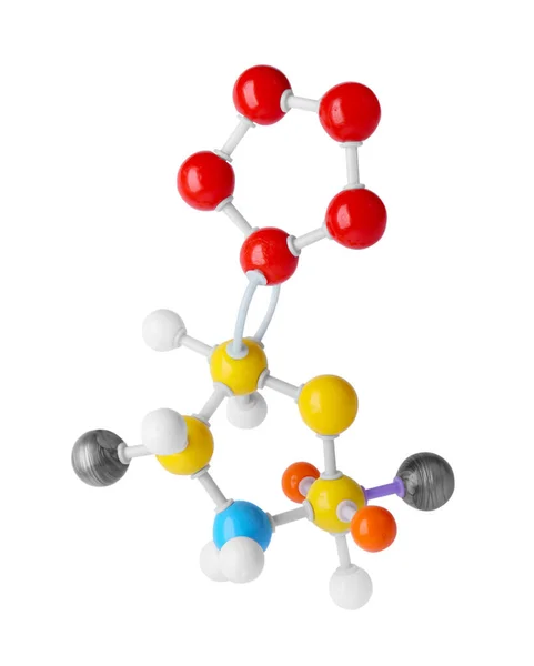 Molekula Szerkezete Fehér Alapon Kémiai Modell — Stock Fotó